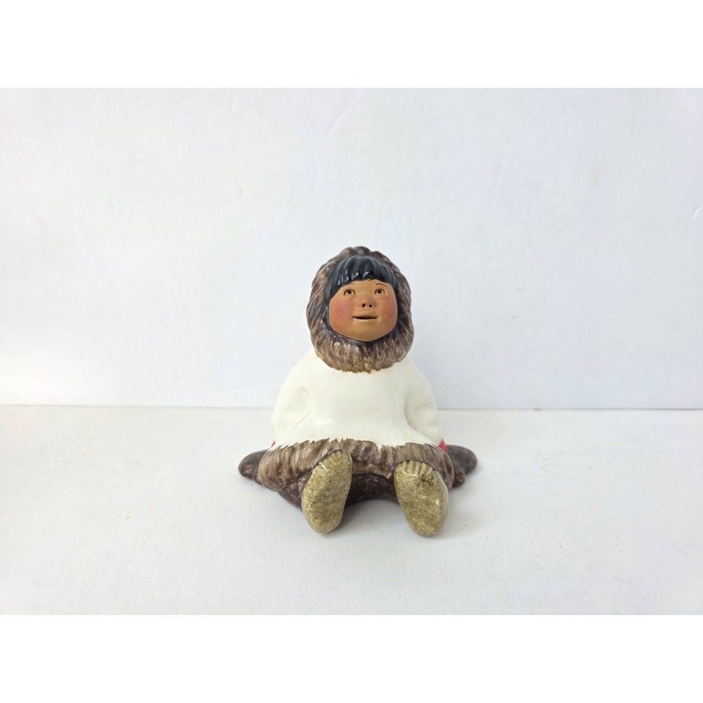 Alan Johnson eskimo figurine sitting boy Joey Inuit